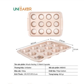 Khuôn cupcake 12 bánh Unibaker MB843