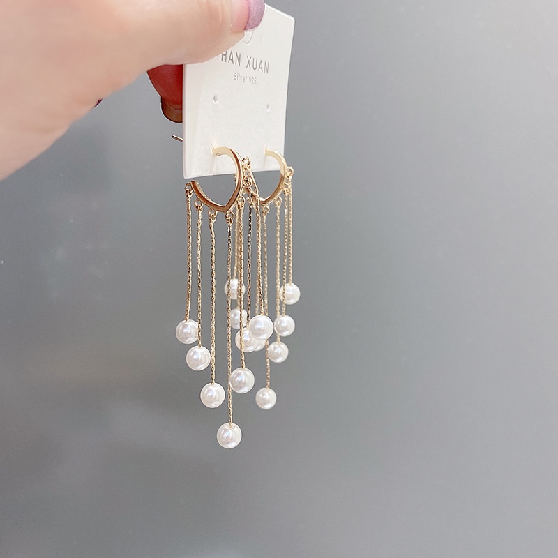 Bông Tai Đính Ngọc Trai Và Dây Tua Rua Thời Trang Mới 2022