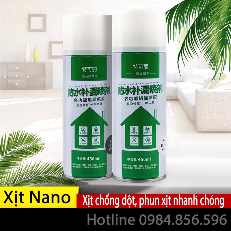 Bình Xịt Chống Thấm Nano 450ml - Sơn Chống Thấm Tường, Trần Nhà, Sơn Xịt Đa Năng