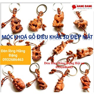 Móc khoá GỖ 12 con giáp 3D tinh tế, đẹp mắt, quà tặng ý nghĩa