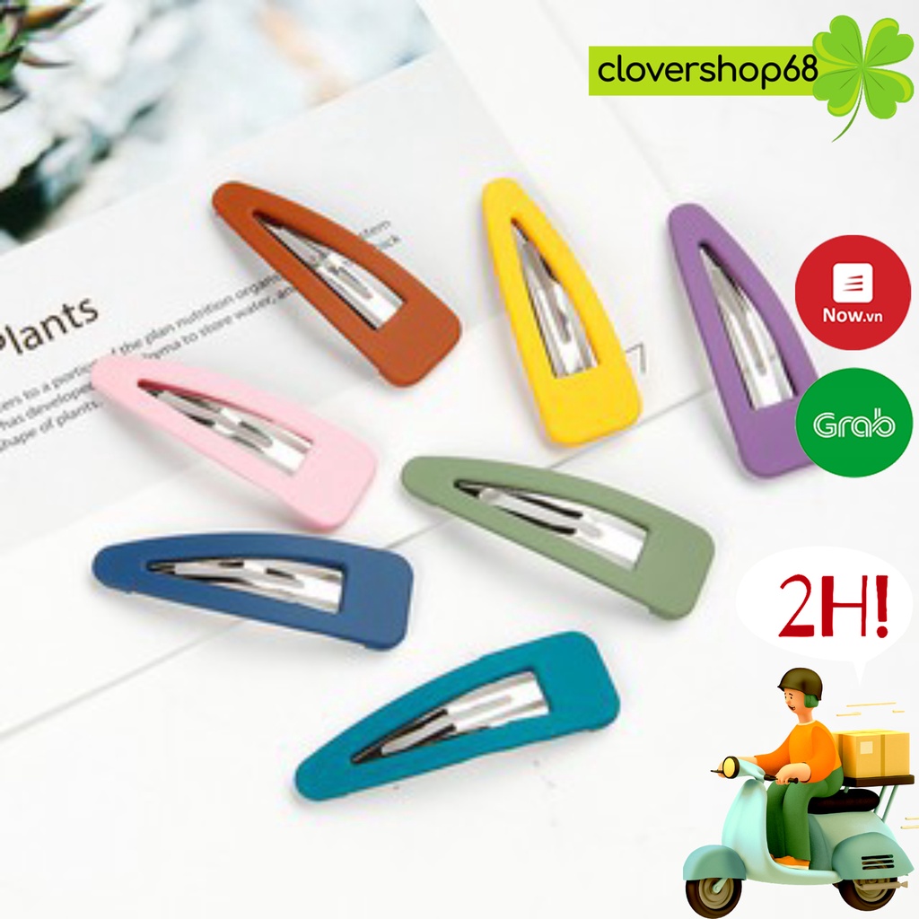 Kẹp tóc tam giác Hàn Quốc màu trơn   Clovershop68