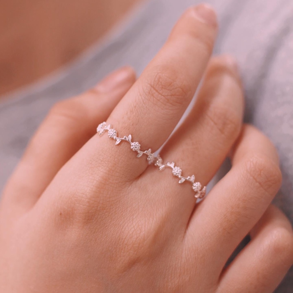 Nhẫn hoa lá đẹp dịu dàng Bạc S925 NG90
