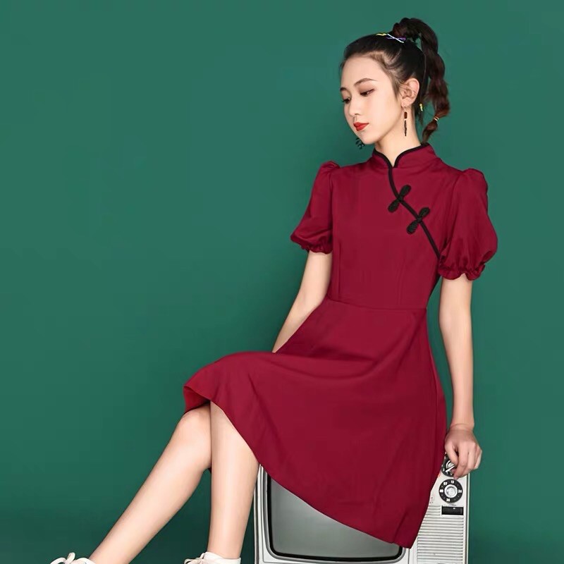 Váy sườn xám cách tân kiểu trung hoa trung quốc
