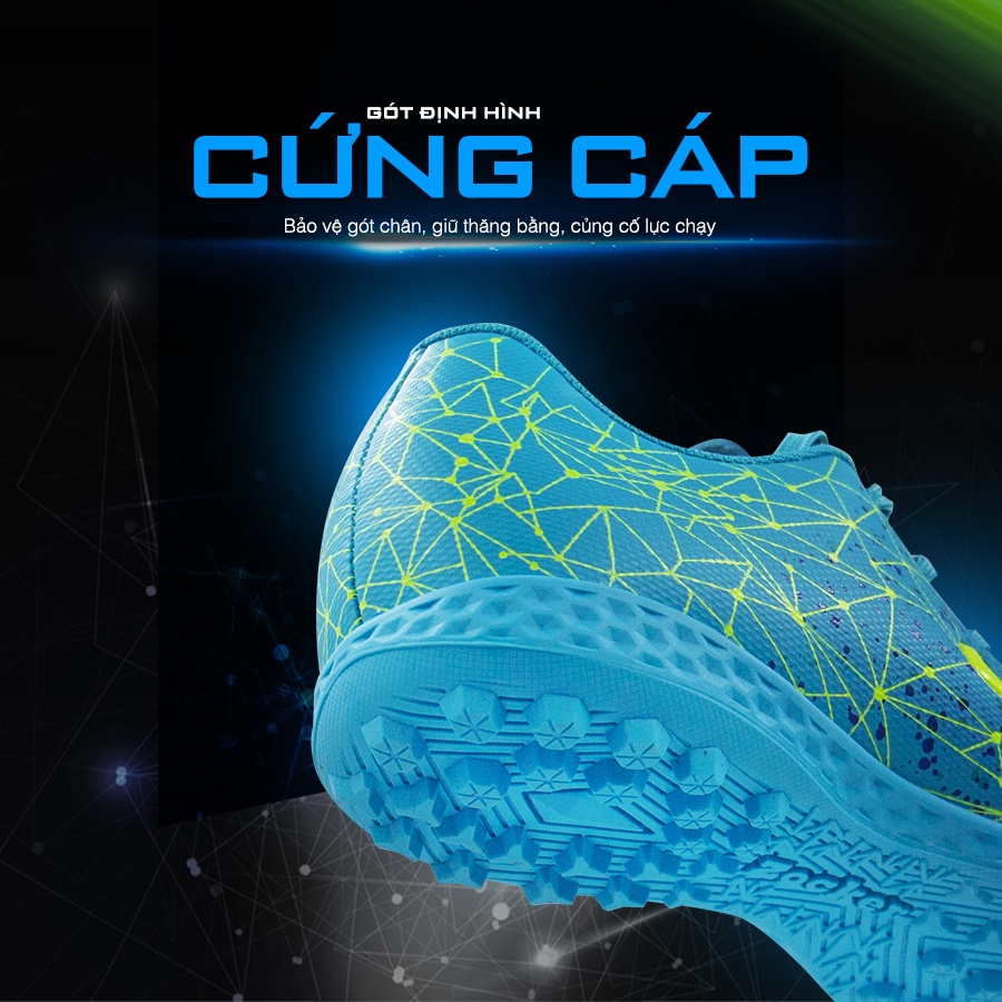 Giày Đá Bóng Sân Cỏ Nhân Tạo Zocker INSPIRE Acid Blue thương hiệu Việt Giúp Ôm Chân-Bám Sân-Tăng Lực Sút, Tặng Kèm Tất