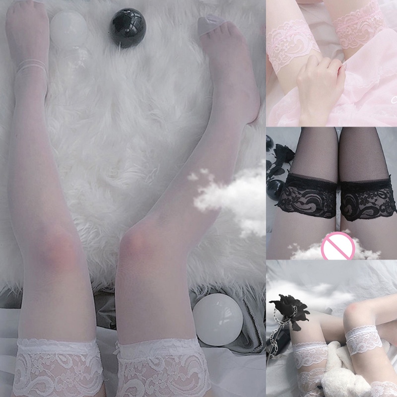 Vớ dài phối ren xuyên thấu phong cách lolita nhật bản quyến rũ cho nữ