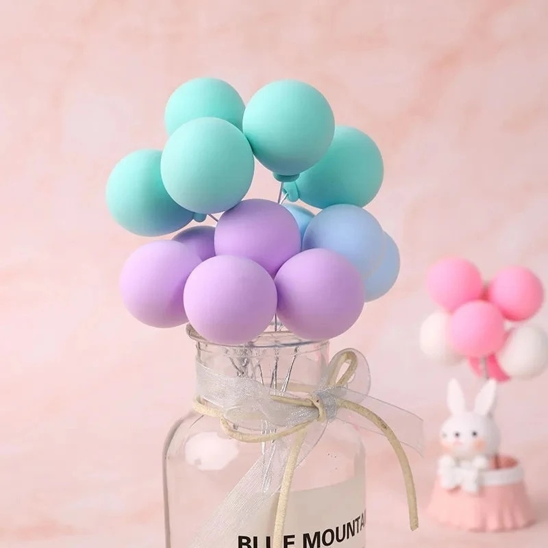 Set 8 Bong Bóng Đất Sét Nhiều Màu Dùng Một Lần Trang Trí Bánh Kem DIY