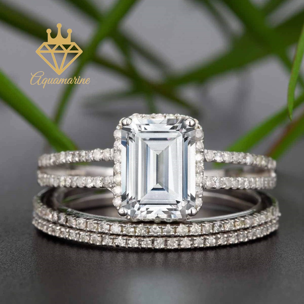 Kim cương nhân tạo Moissanite Emerald