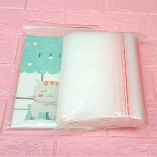 1kg Túi Zip trong chỉ đỏ 18x25cm - Zipper viền đỏ
