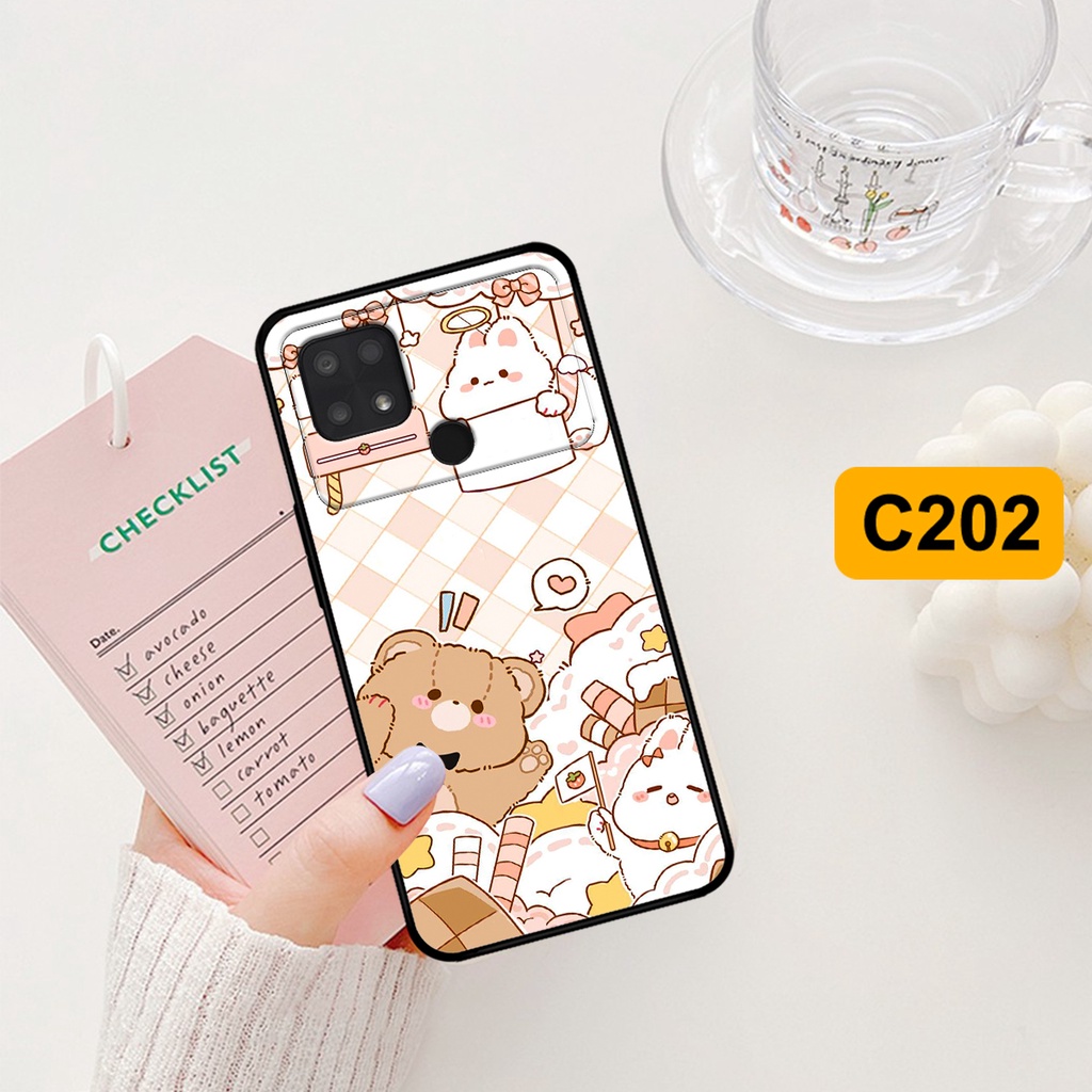 Ốp lưng Xiaomi Poco C40 in hình caro gấu thỏ dễ thương
