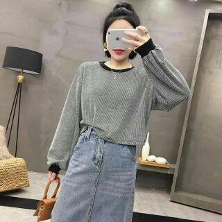 Áo kẻ dài tay bigsize