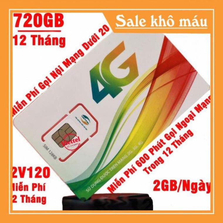 Sim 4G Viettel dùng trọn gói 1 năm 4GB/Tháng D500