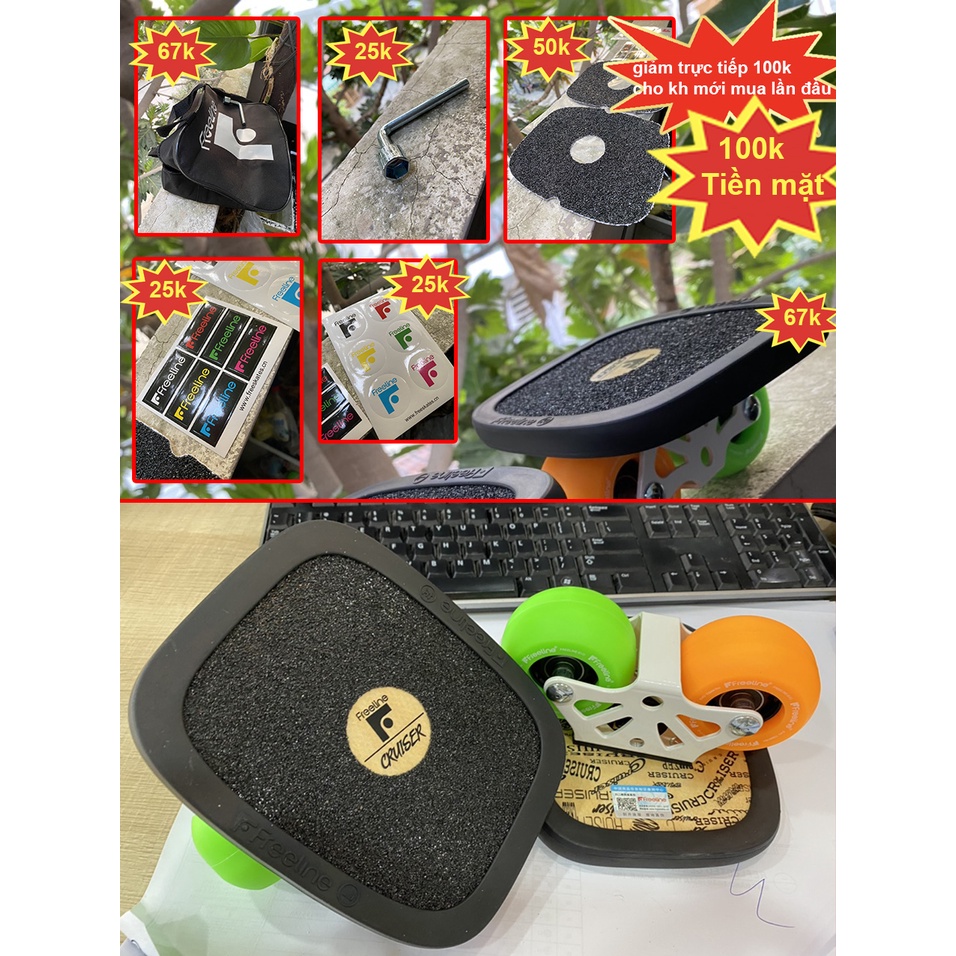 VÁN TRƯỢT FREELINE SKATE GỖ BÁNH XỊN 4 MÀU ĐA DẠNG
