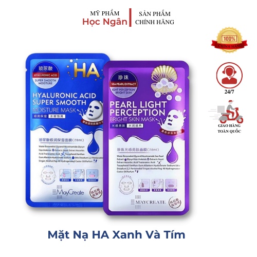Mặt nạ HA Xanh và tím, hộp 20 miếng, myphamhocngan1