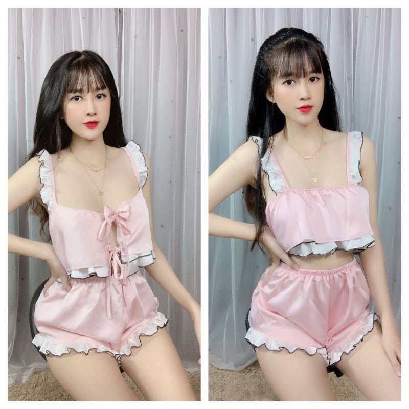 [Mã WASTUP giảm 10% tối đa 30K đơn 99K] Đồ ngủ sexy nữ 👧FreeShip 👧 Set ngủ mặc 2 kiểu chất satin 40~65kg | BigBuy360 - bigbuy360.vn