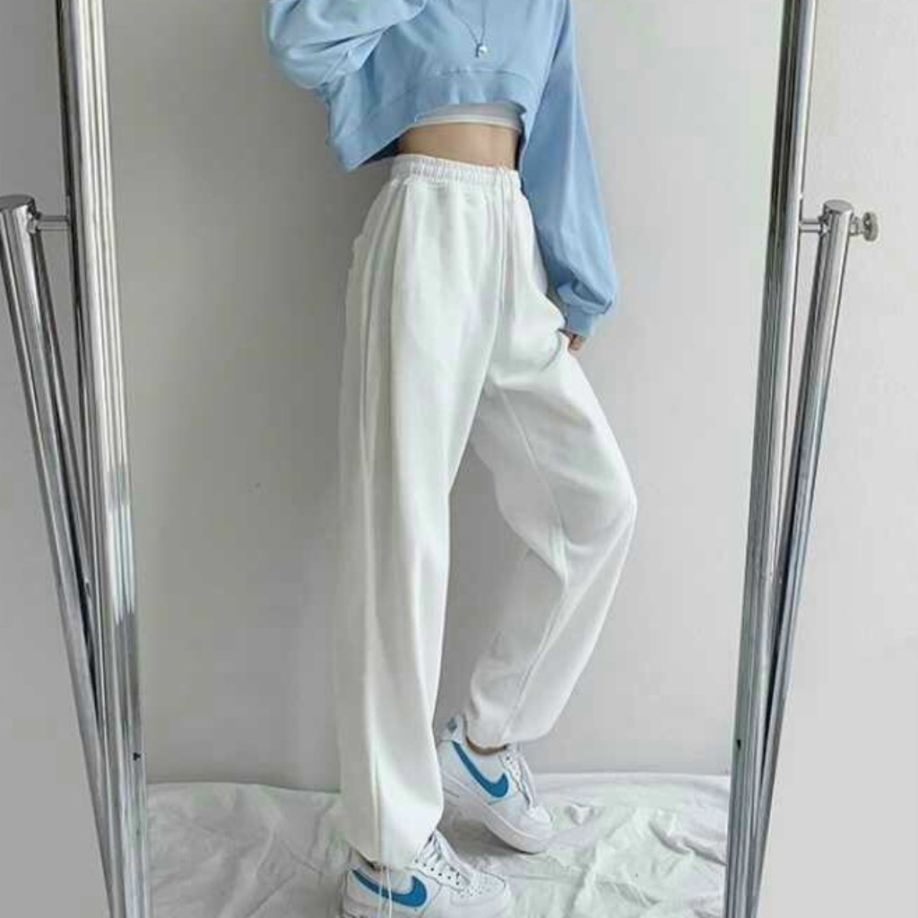 Quần Jogger Nữ Ống Rộng Có Bo Chất Kate Mềm Mịn Thiết Kế Tim Sau Cực Chất | BigBuy360 - bigbuy360.vn