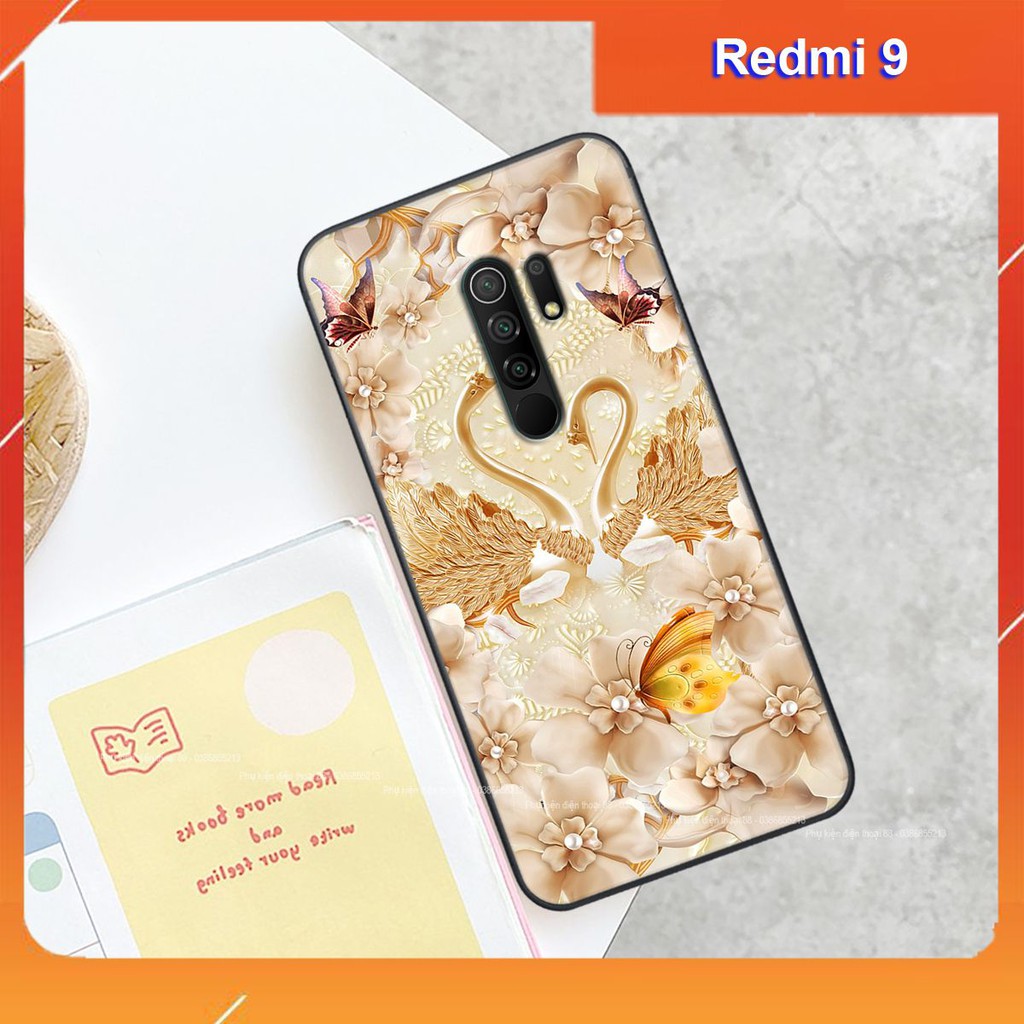 Ốp lưng Xiaomi REDMI 9 hình hình hoa, thiên nga, đẹp thời trang - CAO CẤP - SANG TRỌNG