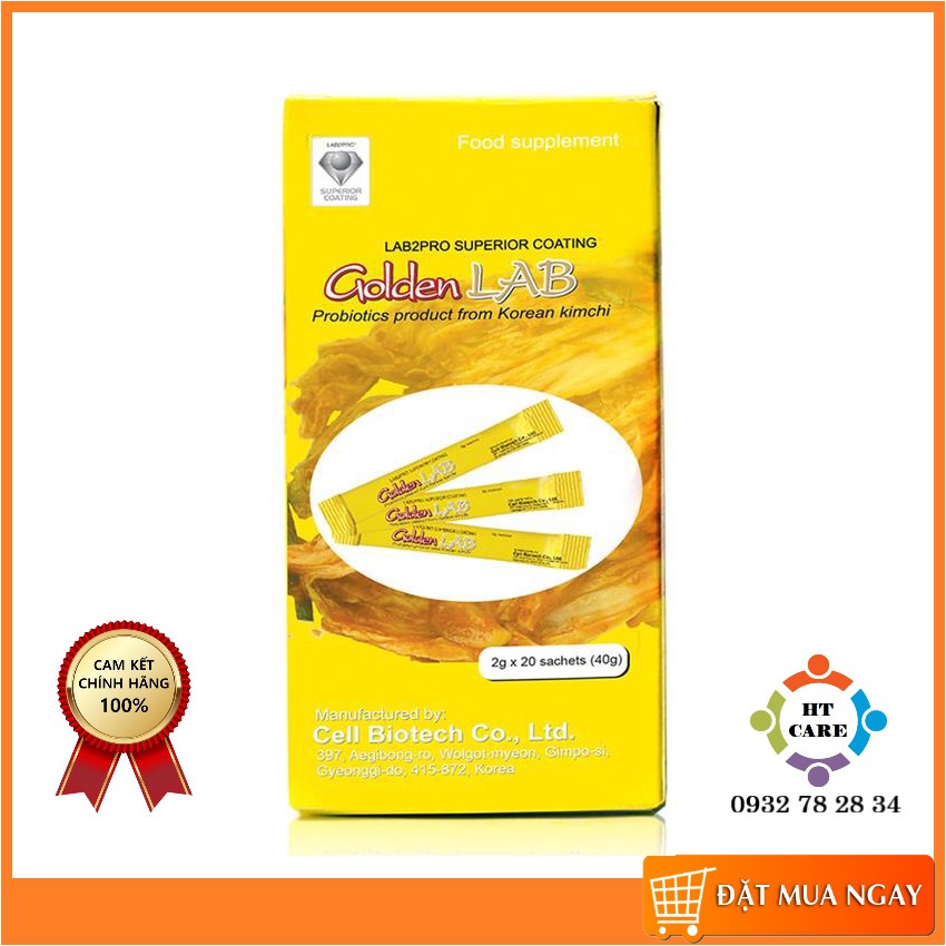 ✅ GOLDEN LAB - MEN VI SINH HÀN QUỐC - Hộp 20 gói