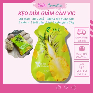 Kẹo dứa giảm cân VIC chính hãng giá rẻ nhất ngọt nước cho nam cho nữ giảm cân an toàn hiệu quả túi 7 viên