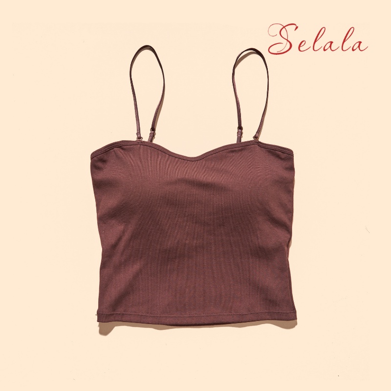Áo 2 Dây Selala Cotton Có Đệm Nâng Ngực Tôn Dáng Nhẹ Nhàng Sexy 2D16