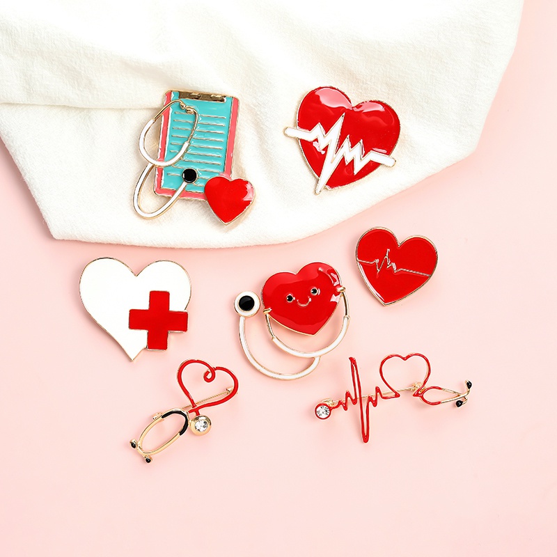 Ghim cài áo QIHE JEWELRY hình trái tim dễ thương