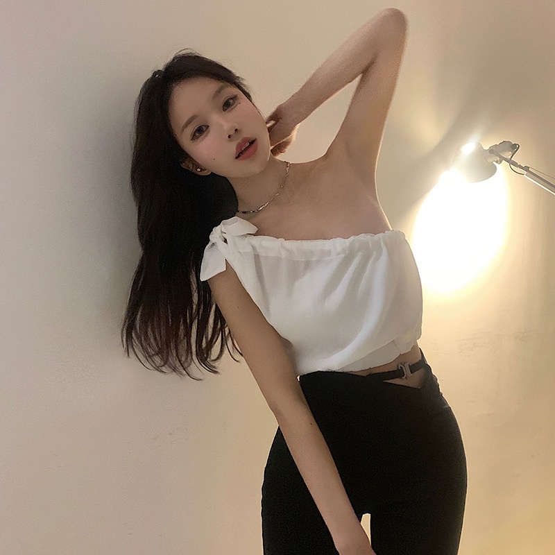 Áo Croptop Sát Nách Màu Trơn Phong Cách Hàn Quốc Thời Trang Cho Nữ