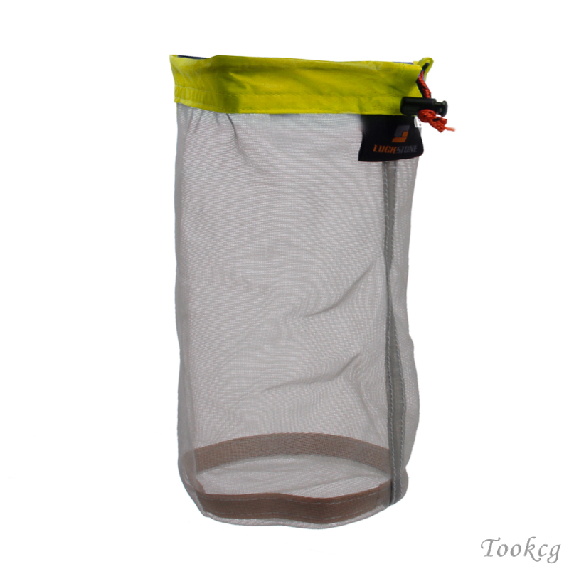 Travel Camping Outdoor Ultralight Mesh Stuff Sack Drawstring Storage Bag for Large Sleeping Bag Down Jacket