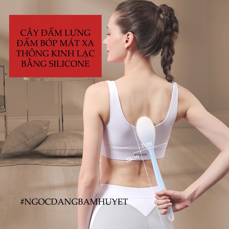 Cây đấm lưng đấm bóp mát xa thông kinh lạc bằng Silicone