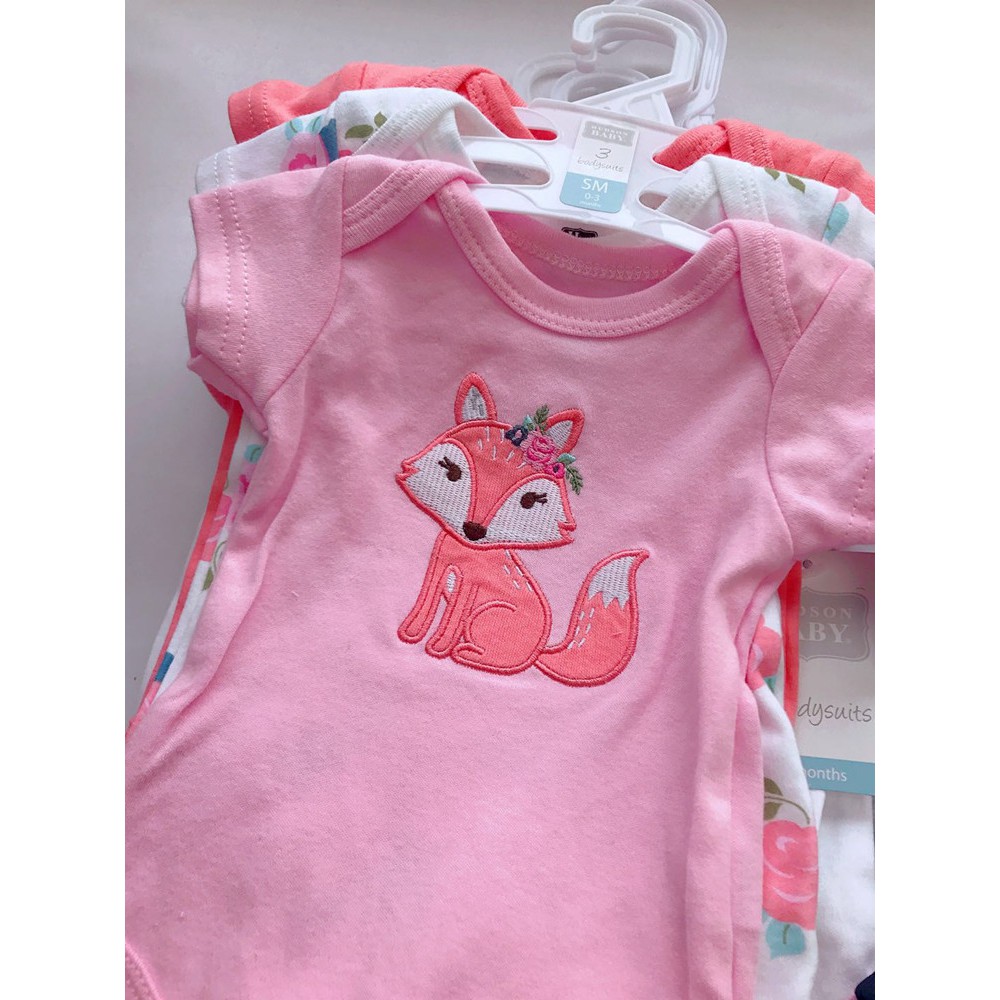 Bộ Body Cộc Cho Bé Chất Cotton Thoáng Mát LUVABLE FRIENDS Size 3-6-9-12M