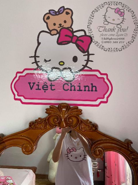 🌻DECAL BẢNG TÊN KITTY 1🎀 KITTY HOUSE