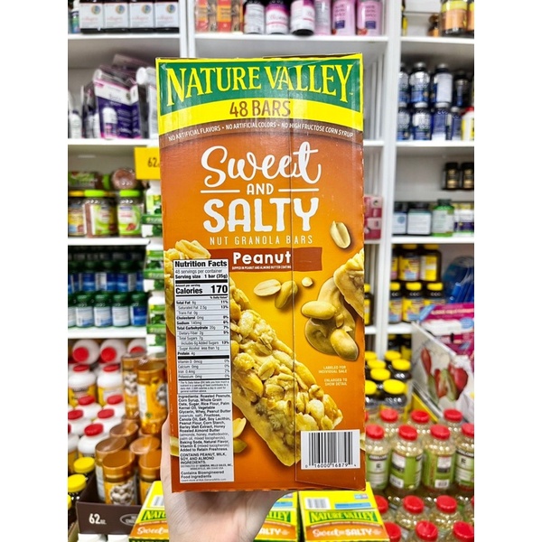 Thanh năng lượng protein bar Nature Valley Sweet & Salty Bar 48 thanh - 1.6kg hàng Mỹ nhập