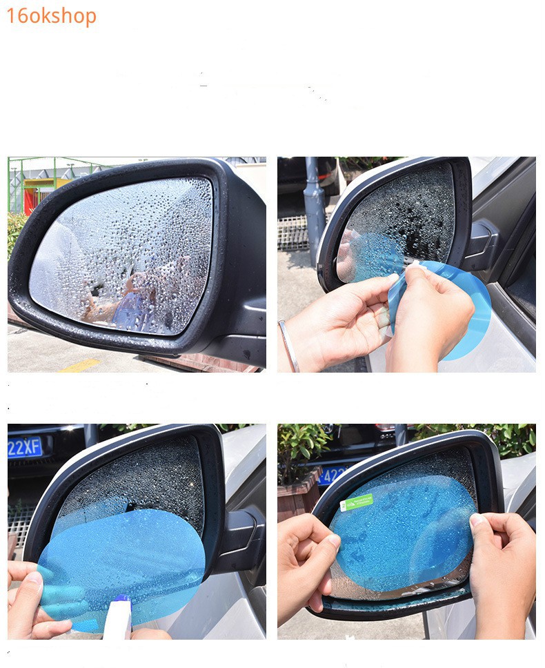 Set 2 miếng dán nano chống mưa và sương mù cho gương chiếu hậu xe hơi