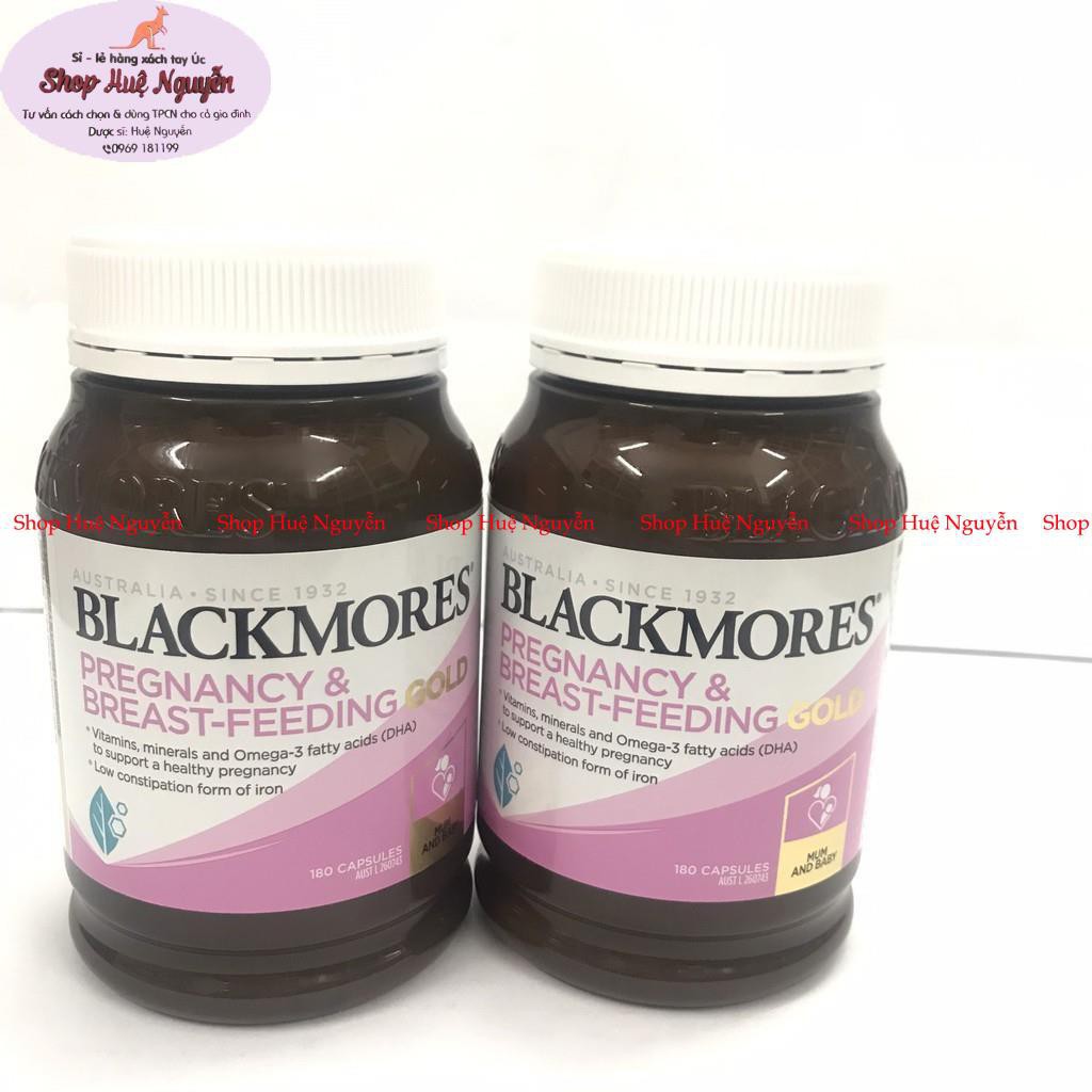 Vitamin tổng hợp cho Bà Bầu Blackmores Pregnancy &amp; Breast Feeding Gold 180 Viên mẫu mới Úc