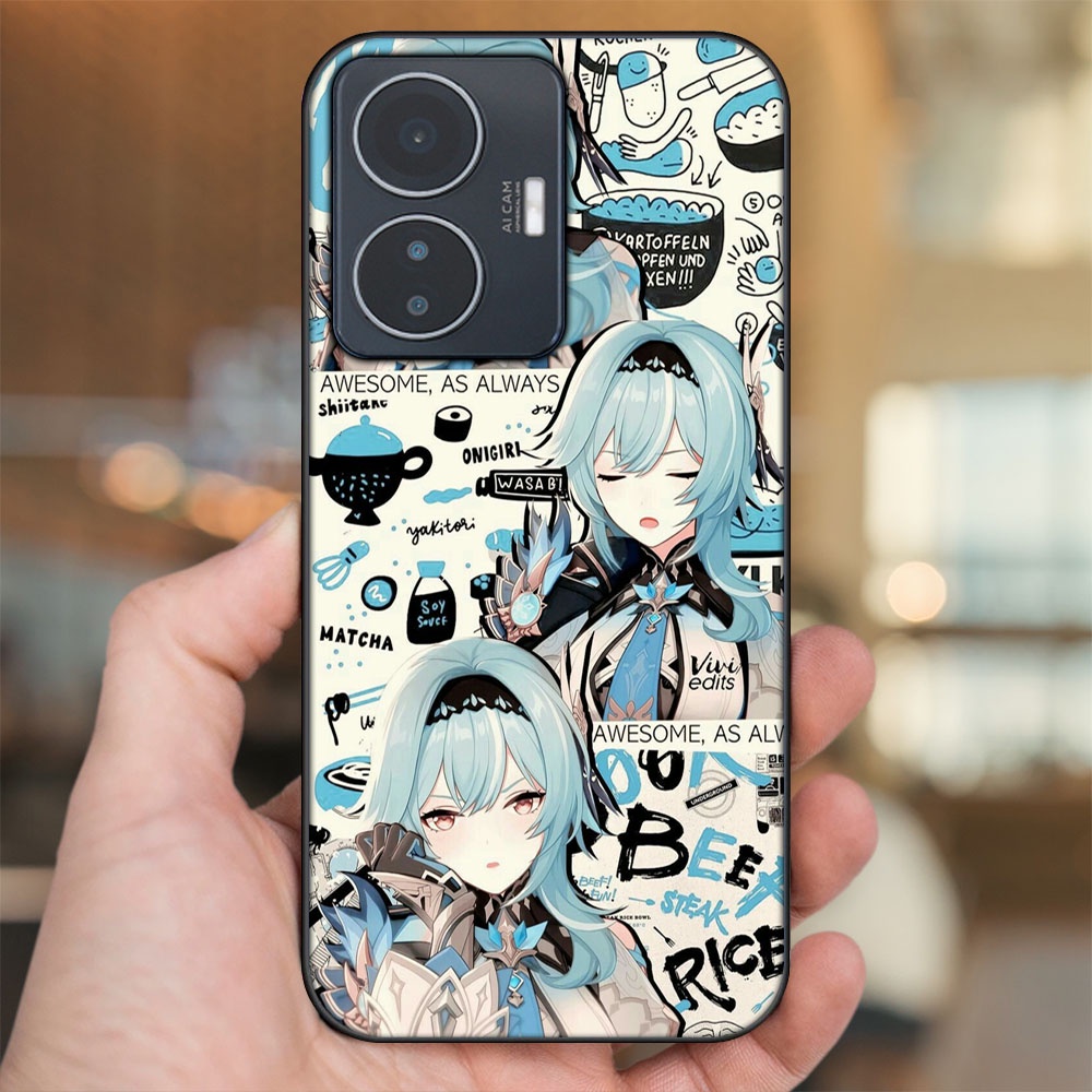 Ốp lưng Vivo Y55 2022 viền đen in hình Eula Genshin Impact