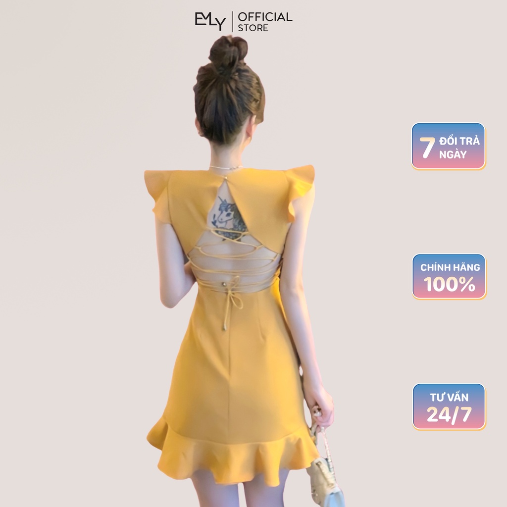 Đầm nữ dáng ôm midi đuôi cá tay ngắn Emilyshop