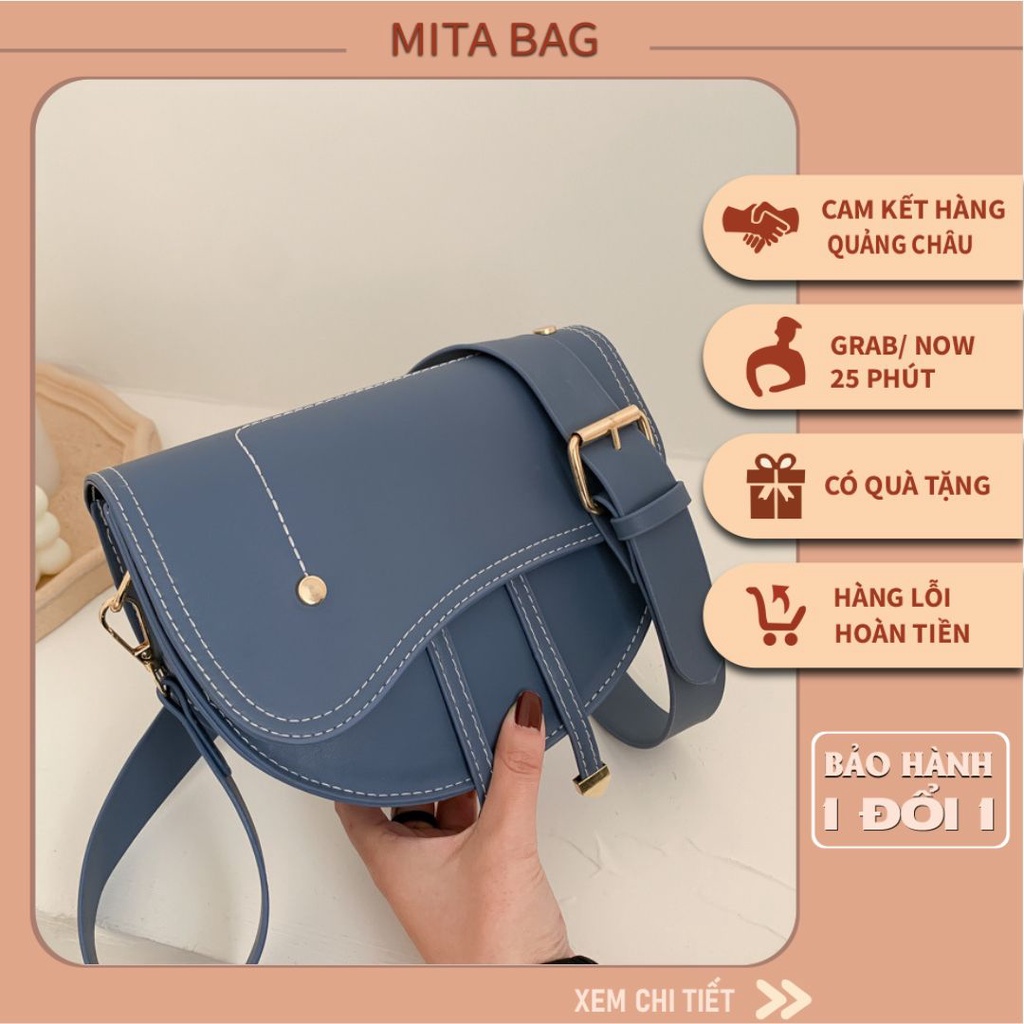 Túi đeo chéo nữ MITABAG, túi yên ngựa Quảng Châu chính hãng, da cao cấp bảo hành 24 tháng