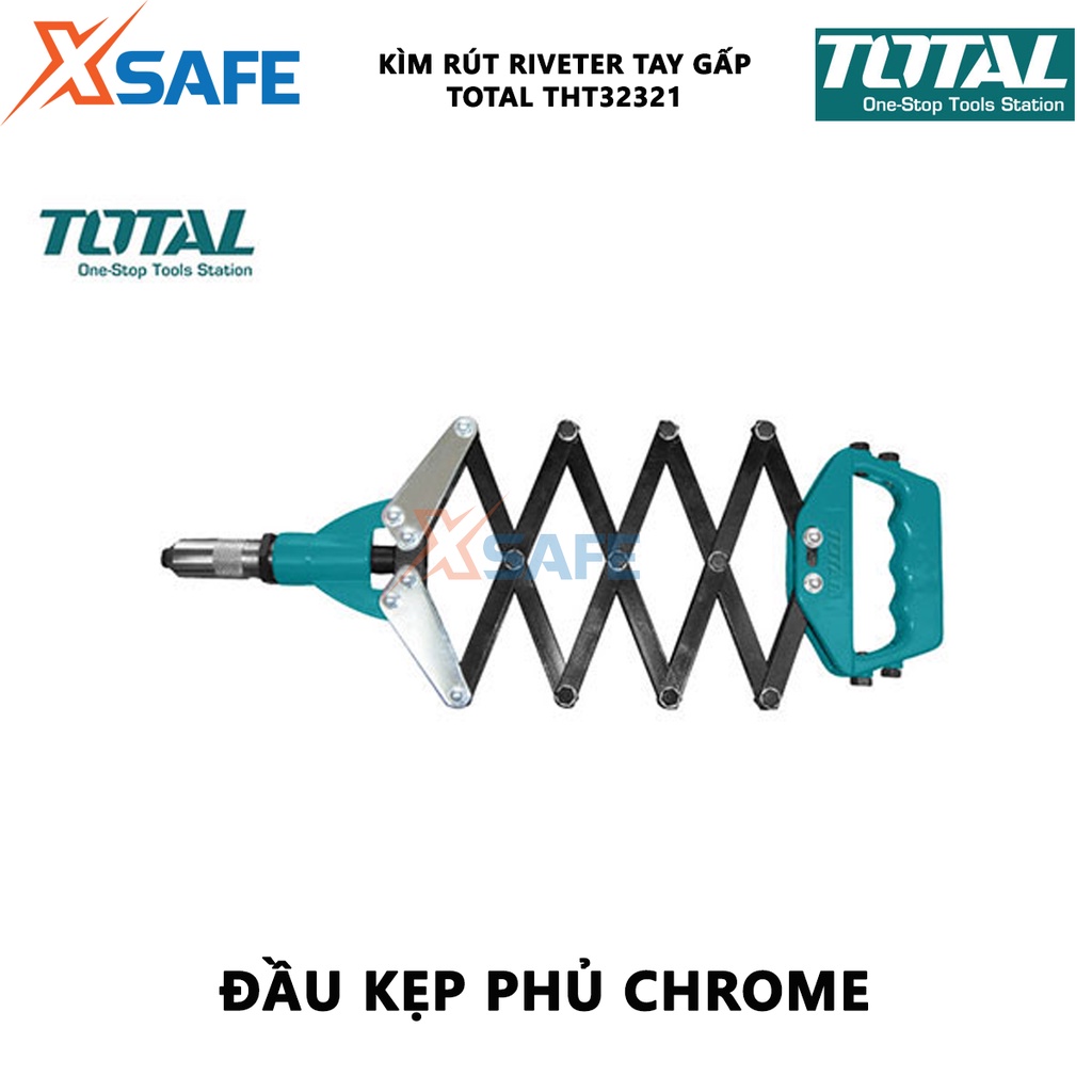 Kìm rút rivet tay gấp TOTAL THT32321 32 inch Kềm đa năng kích thước áp dụng 2.4mm, 3.2mm, 4mm, 4.8mm - [XSAFE]
