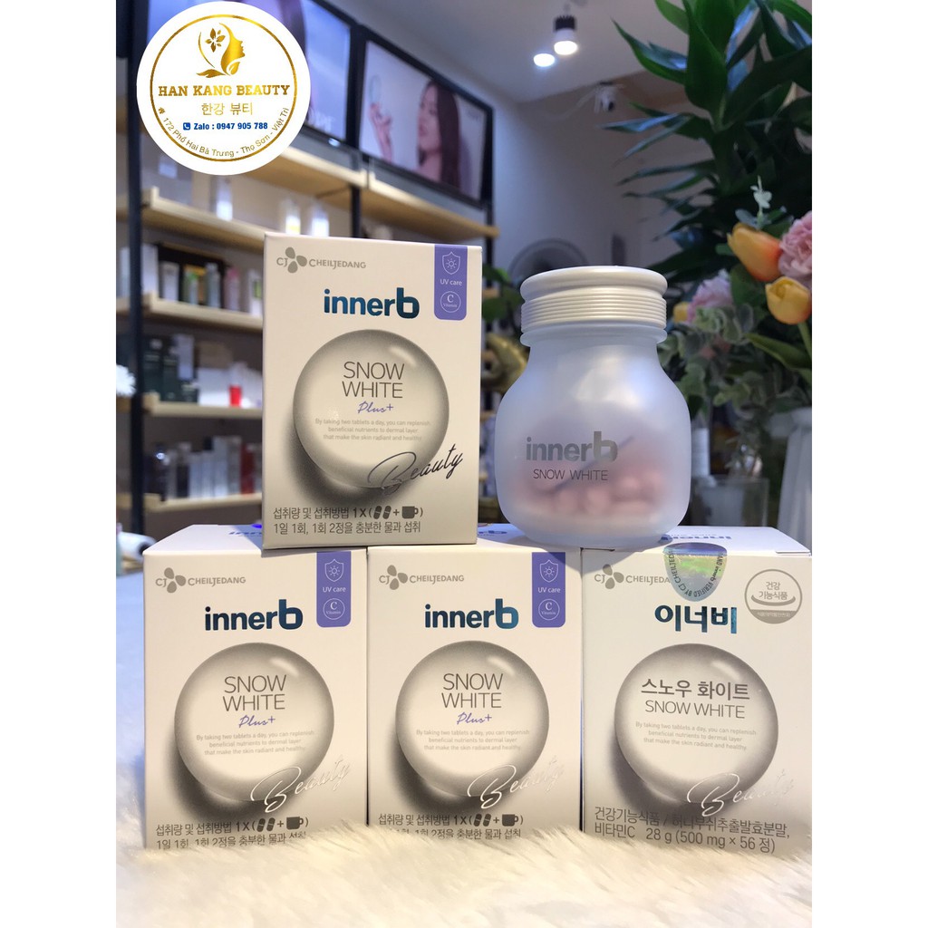 Viên Uống Cấp Nước Dưỡng Da Trắng Sáng, Chống Nắng CJ Innerb Snow White (56 viên)