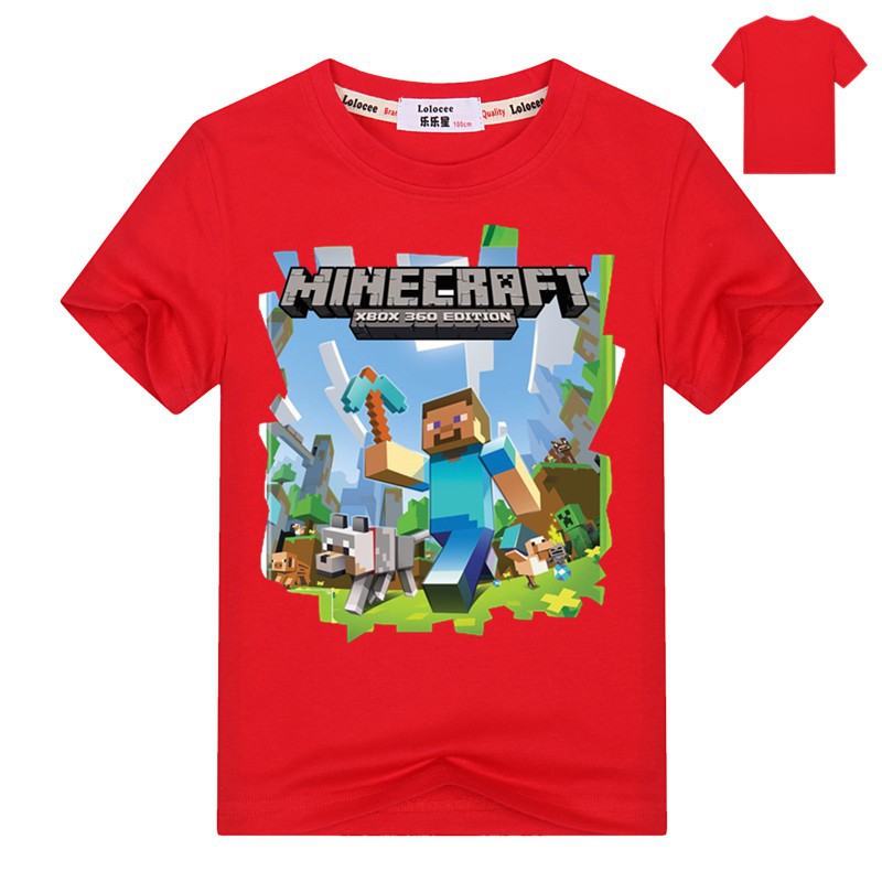 Áo thun cotton in hình Minecraft thời trang