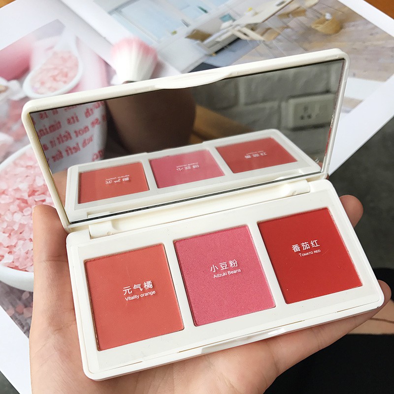 Má hồng 3 màu Kaxier blusher (+Tặng cọ)