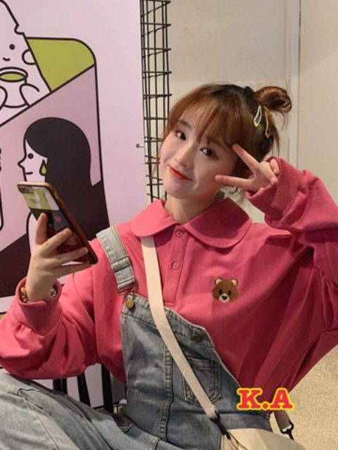 Áo polo cổ sen thêu gấu ,AN MINH, chất da cá ,kèm ảnh thật. | BigBuy360 - bigbuy360.vn