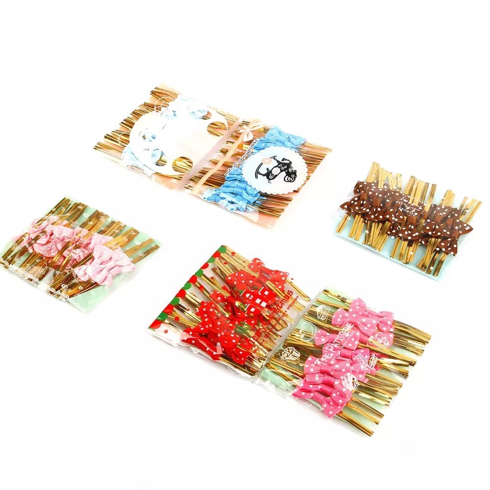 20c/bịch 8cm Kẽm nơ cột miệng túi trang trí