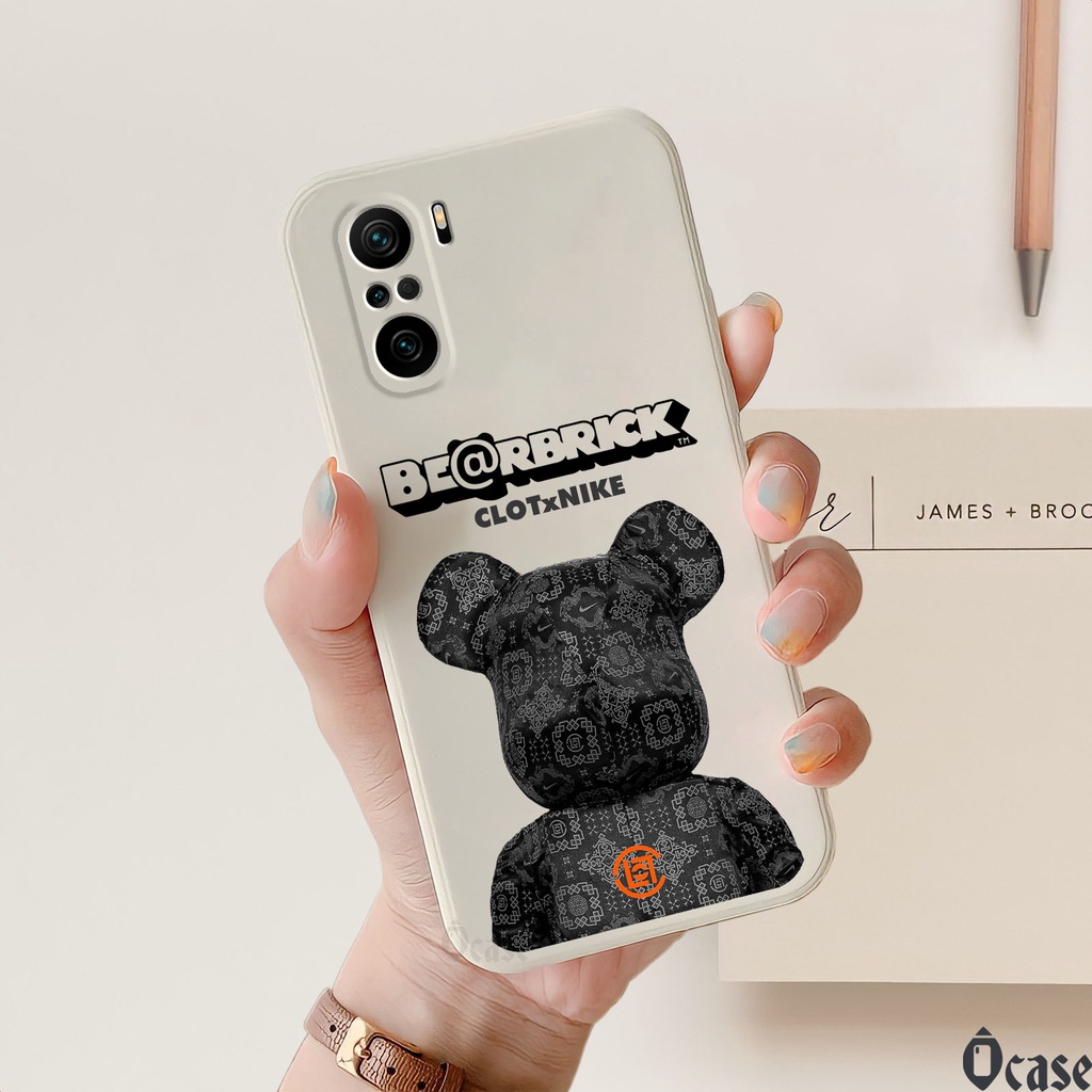 Ốp lưng Xiaomi Redmi K40 / K40 Pro / Mi 11X / Mi 11X pro / Poco F3 gấu KAWS & Bearbrick cạnh viền vuông có bảo vệ camera