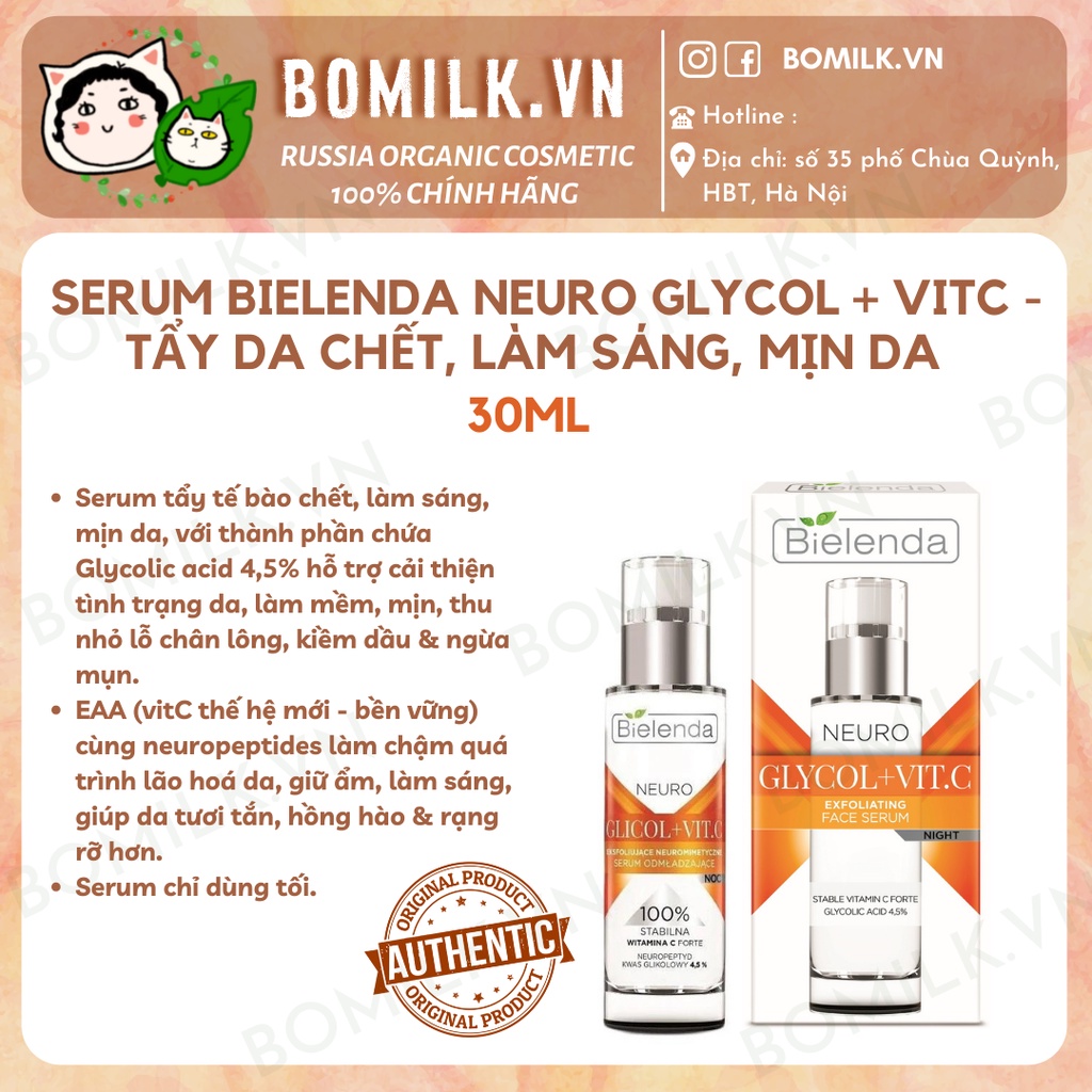 Serum Bielenda dưỡng trắng & mịn da Neuro Glycol VitC