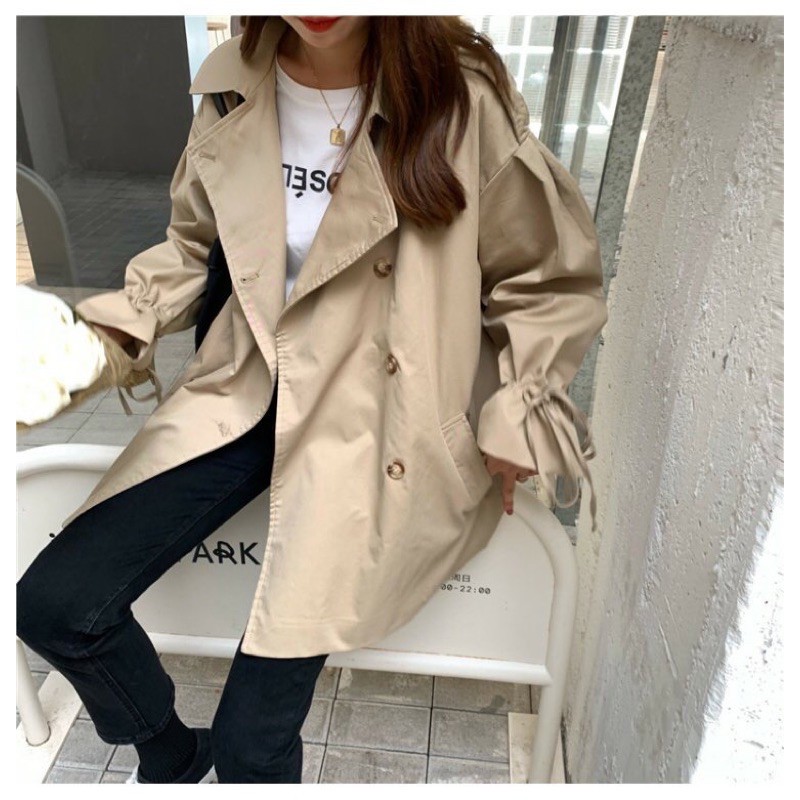 Áo trend coat kaki dày  🤍