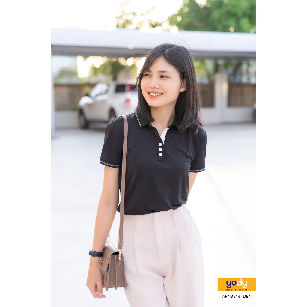 Aó Polo Nữ YODY Coolmax Lacoste Có Cổ Chống Tia UV, Kháng Khuẩn APN3516