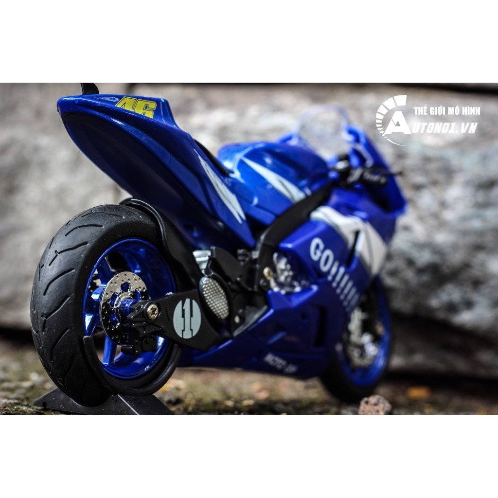 MÔ HÌNH XE MOTO GP TEAM GO NO.46 BLUE 1:12 CÓ ĐÈN NHẠC DIECAST METAL 5704