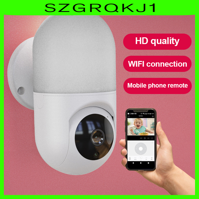 Ready Stock Camera Wall Lamp IP Wireless 360 Degree Night Vision Auto Tracking US