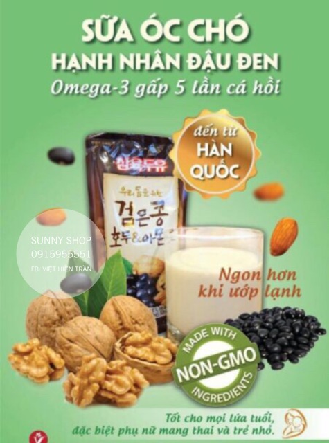 SỮA ÓC CHÓ HẠNH NHÂN ĐẬU ĐEN #SALMYOOK ( Hàn Quốc ) - dạng túi / hộp -SỮA HẠT ORGANIC No.1 TẠI HÀN QUỐC