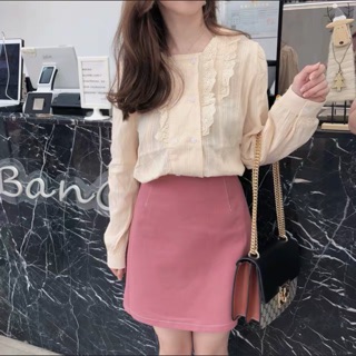 Set váy áo hồng vỏ đỗ