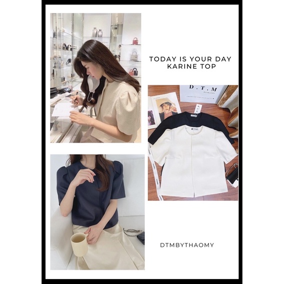 Karine Top - Áo tay bồng thiết kế cao cấp DTM